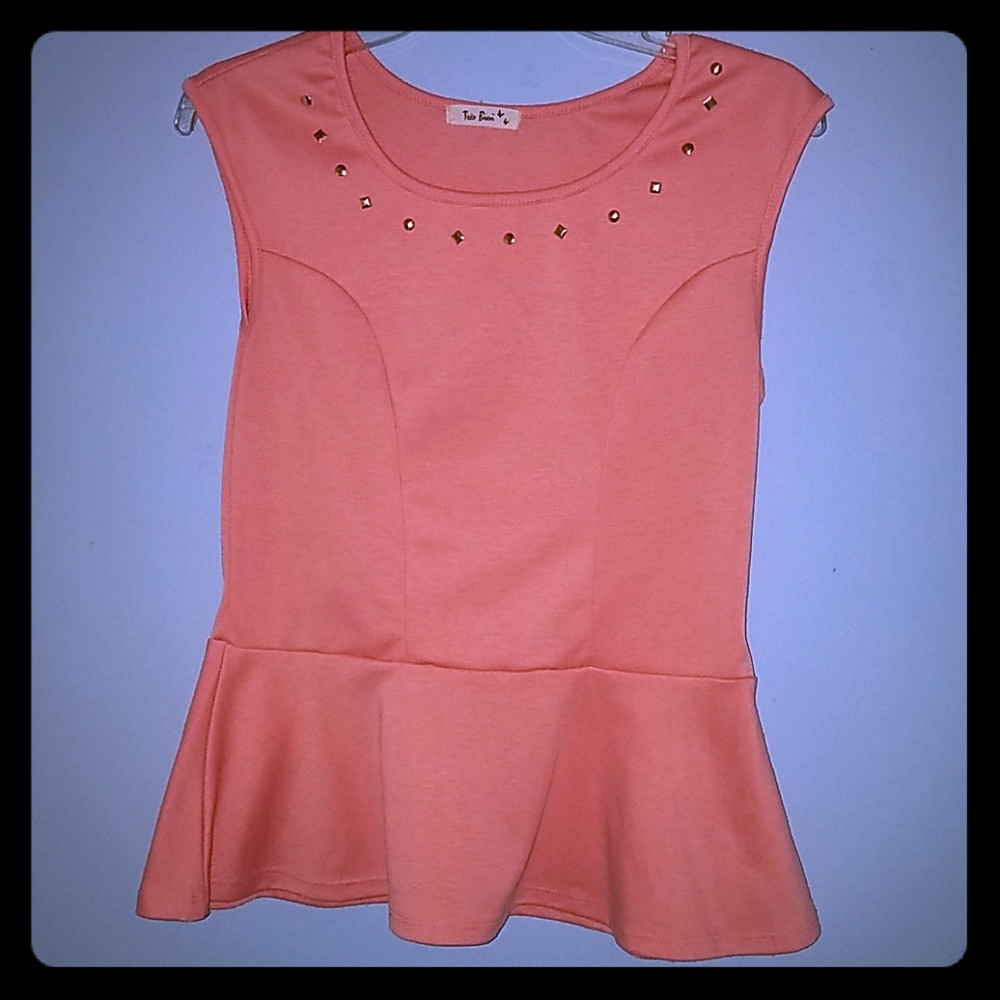 Peach drop waist shirt